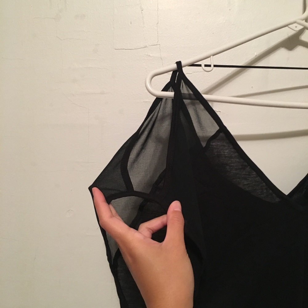 Zara Black Open Shoulder Tee View 3